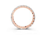 Rose gold Princess Cut Diamond Eternity Band with Channel Setting and Shared Prong_3