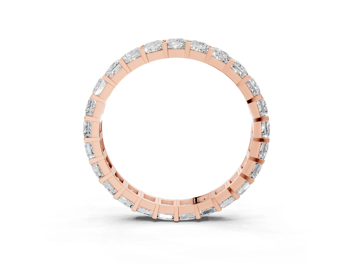 Rose gold Princess Cut Diamond Eternity Band with Channel Setting and Shared Prong_3