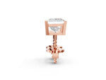 Rose gold Princess Cut Diamond Stud Earrings_2