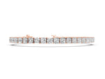 Rose gold Princess Cut Diamond Tennis Bracelet with Channel Setting