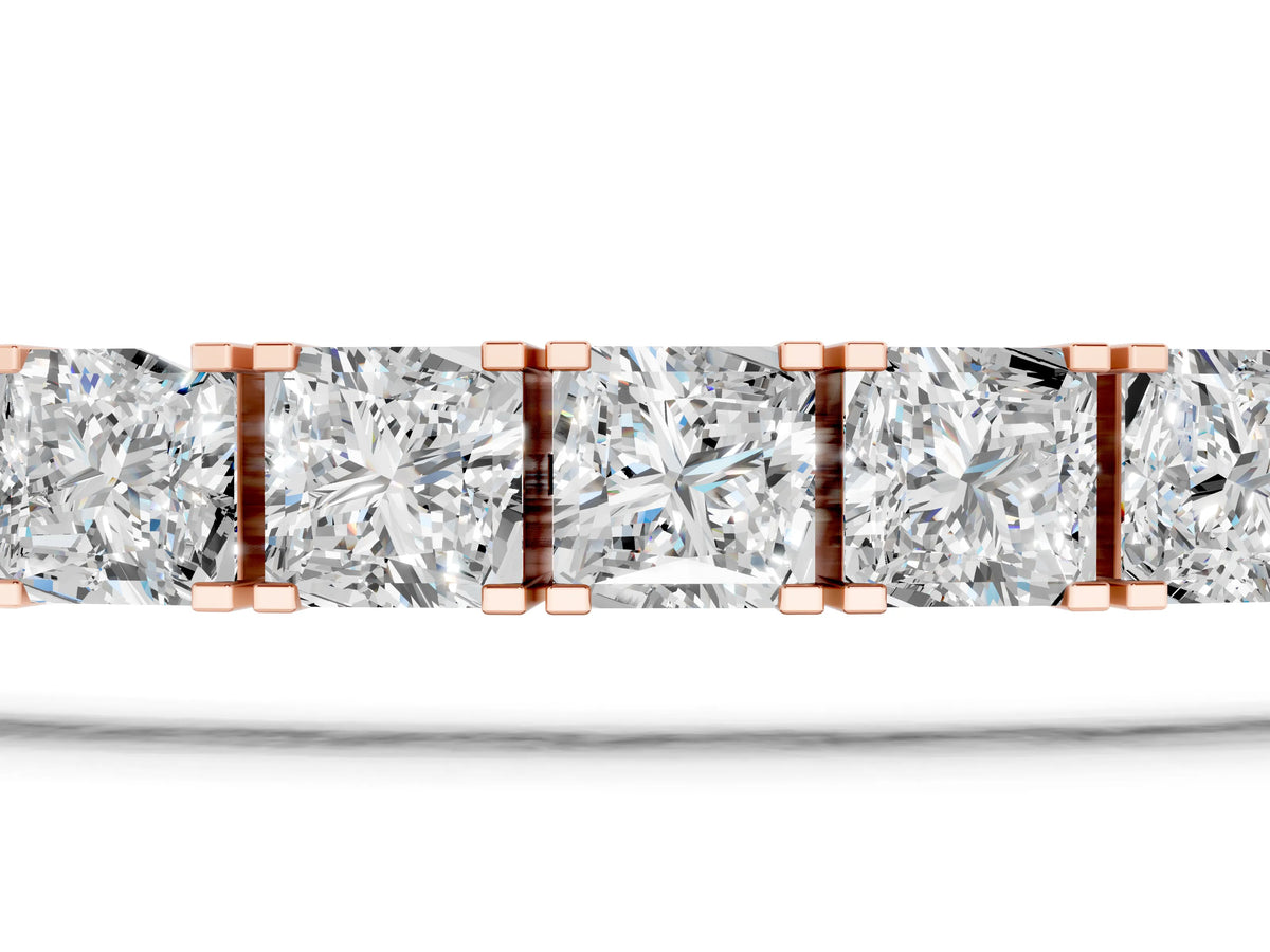 Rose gold Princess Cut Diamond Tennis Bracelet with Channel Setting_1