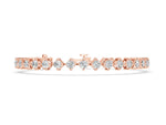 Rose gold Princess Cut Diamond Tennis Bracelet with Square Prong Setting