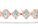 Rose gold Princess Cut Diamond Tennis Bracelet with Square Prong Setting_1