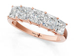 Rose gold Princess Cut Five-Stone Diamond Band with Prong Setting_1