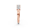 Rose gold Princess Cut Five-Stone Diamond Band with Prong Setting_2
