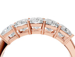Rose gold Princess Cut Five-Stone Diamond Band with Prong Setting_4