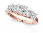 Rose gold Princess Cut Five-Stone Diamond Ring with Classic Prong Setting_1