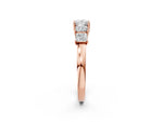 Rose gold Princess Cut Five-Stone Diamond Ring with Classic Prong Setting_2