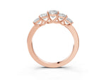 Rose gold Princess Cut Five-Stone Diamond Ring with Classic Prong Setting_3
