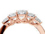 Rose gold Princess Cut Five-Stone Diamond Ring with Classic Prong Setting_4