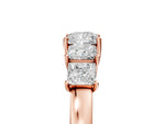Rose gold Princess Cut Five-Stone Diamond Ring with Classic Prong Setting_5