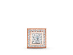 Rose gold Princess Cut Halo Bezel Pendant