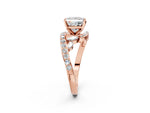 Rose gold Princess Cut Solitaire with Pavé Twist Band and Four-Prong Setting_2