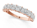 Rose gold Princess cut diamond Half Eternity Band with Shared Prong Setting_1