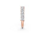 Rose gold Princess cut diamond Half Eternity Band with Shared Prong Setting_2