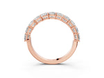 Rose gold Princess cut diamond Half Eternity Band with Shared Prong Setting_3