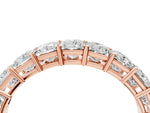 Rose gold Princess cut diamond Half Eternity Band with Shared Prong Setting_4