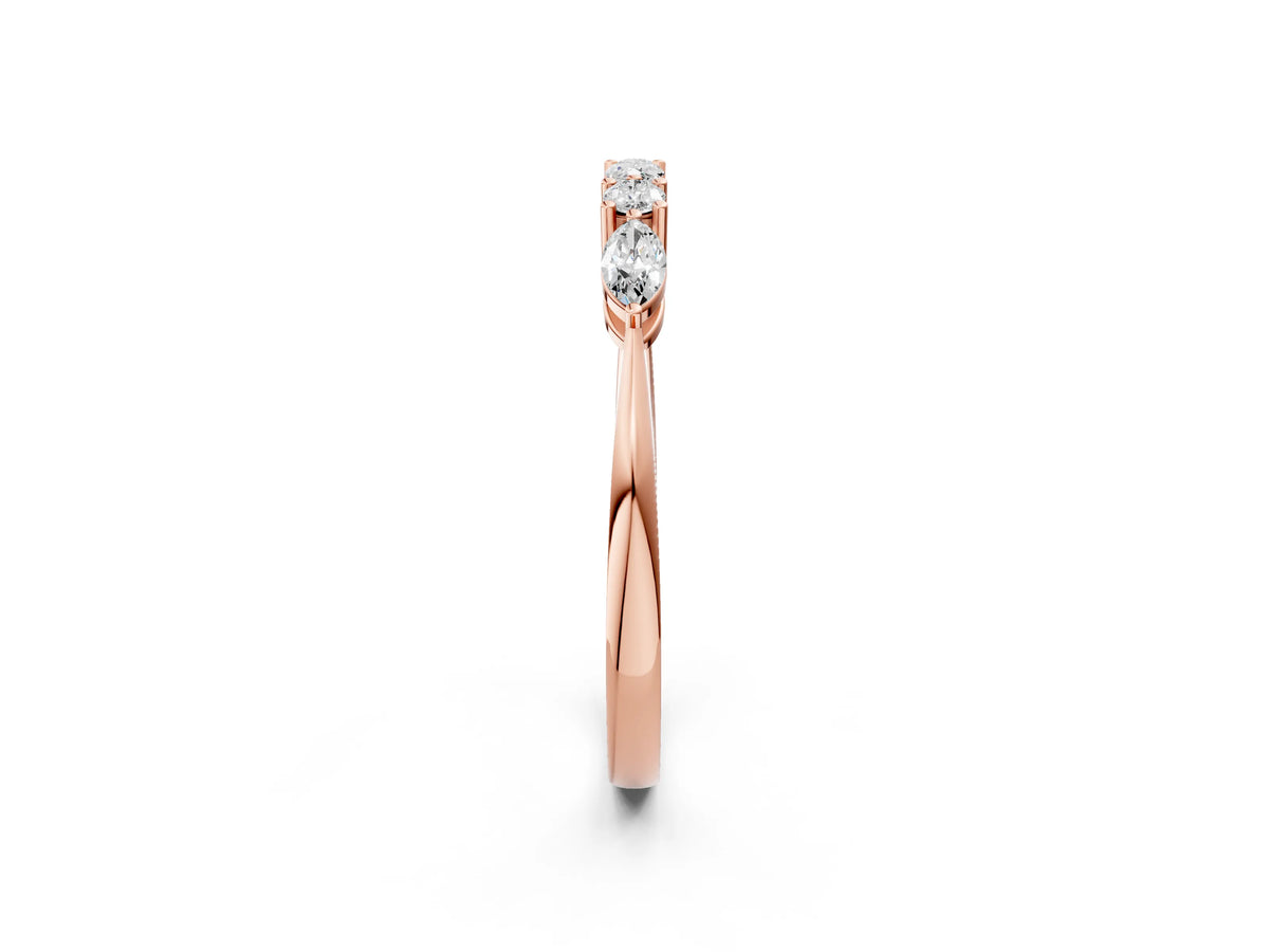 Rose gold Prong Set Round Diamond Half-Eternity Band_2
