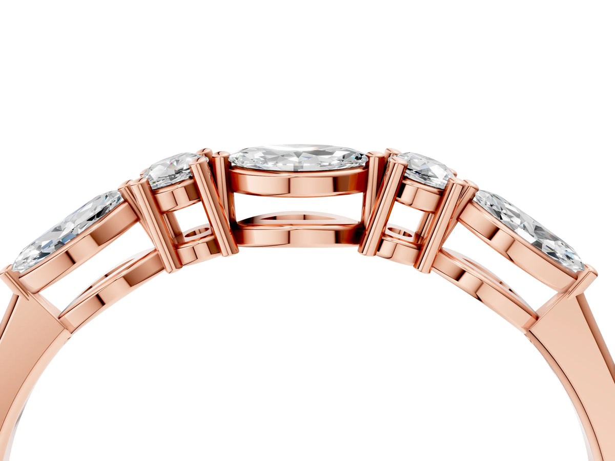 Rose gold Prong Set Round Diamond Half-Eternity Band_4