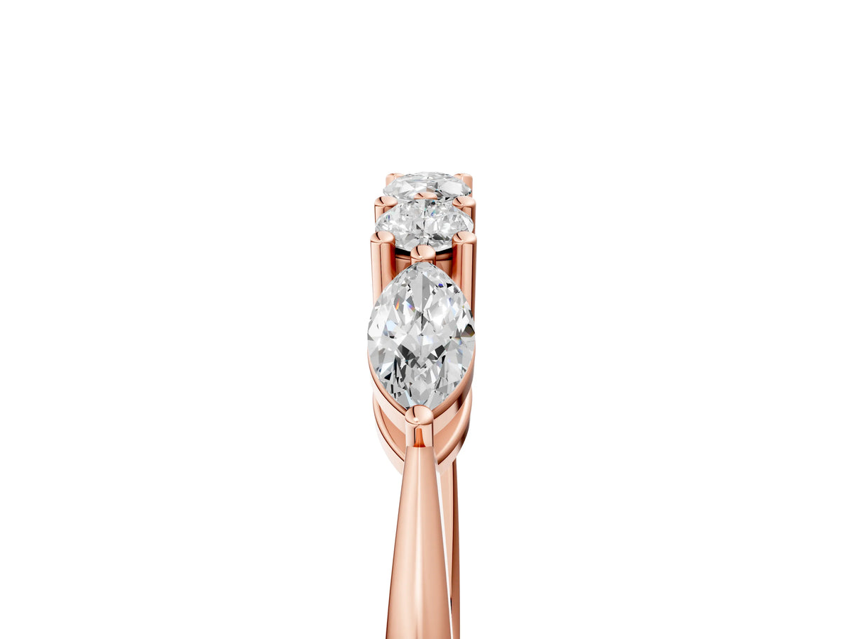 Rose gold Prong Set Round Diamond Half-Eternity Band_5