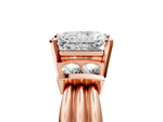 Rose gold Radiant Cut Cut Three-Stone Channel Set Ring with Bar Prongs_5