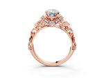 Rose gold Radiant Cut Diamond Solitaire Ring with Filigree Band and Four-Prong Setting_3