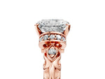 Rose gold Radiant Cut Diamond Solitaire Ring with Filigree Band and Four-Prong Setting_5