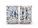 Rose gold Radiant Cut Diamond Stud Earrings