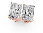 Rose gold Radiant Cut Diamond Stud Earrings_1
