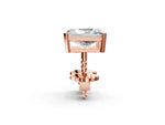 Rose gold Radiant Cut Diamond Stud Earrings_2