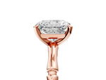 Rose gold Radiant Cut Solitaire Diamond Ring with Bamboo Band and Four-Prong Setting_5