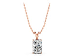 Rose gold Radiant Diamond Solitaire Pendant with Four Prong Setting_1