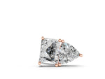Rose gold Radiant and Trillion Diamond Two-Stone Pendant with Prong Setting