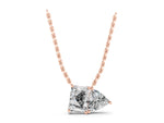 Rose gold Radiant and Trillion Diamond Two-Stone Pendant with Prong Setting_1