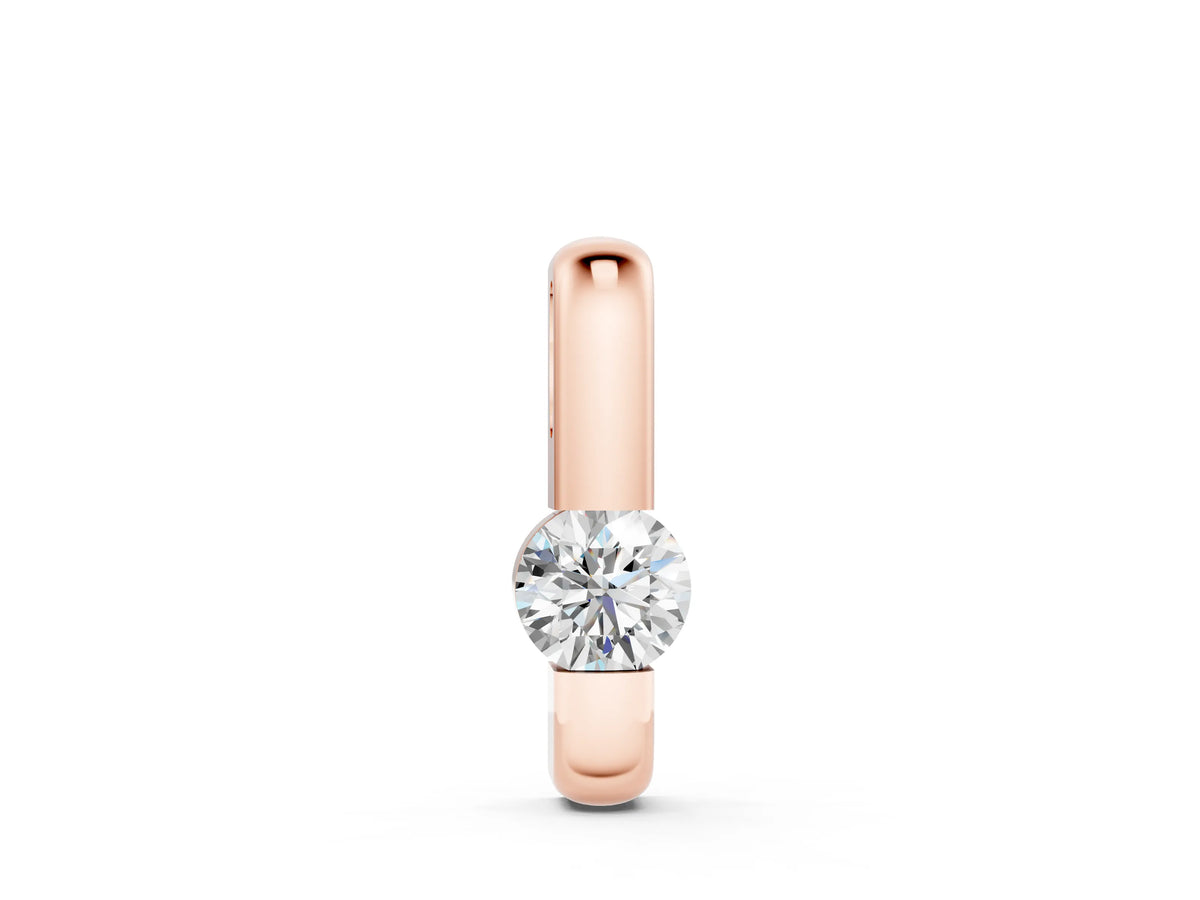 Rose gold Round Bezel-Set Diamond Pendant