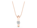 Rose gold Round Bezel-Set Diamond Pendant_1