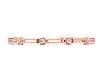 Rose gold Round Bezel Set Diamond Rope Chain Bracelet
