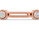 Rose gold Round Bezel Set Diamond Rope Chain Bracelet_1