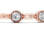 Rose gold Round Bezel-Set Diamond Tennis Bracelet with Open Link Band_1