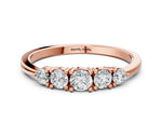 Rose gold Round Brilliant Diamond Half-Eternity Band with Prong Setting