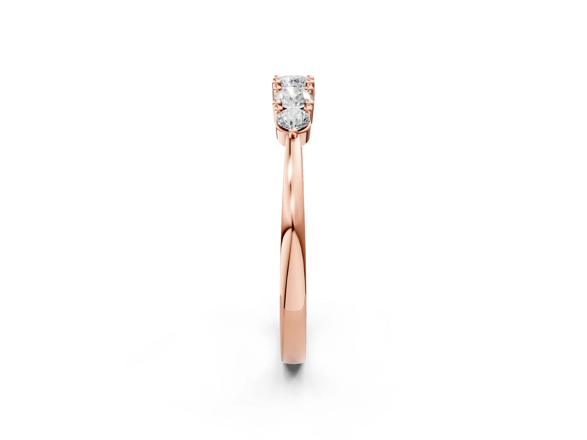 Rose gold Round Brilliant Diamond Half-Eternity Band with Prong Setting_2