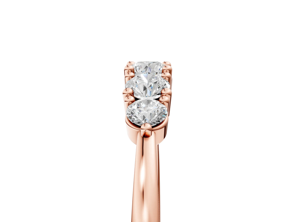 Rose gold Round Brilliant Diamond Half-Eternity Band with Prong Setting_5