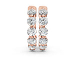 Rose gold Round Brilliant Diamond Inside-Out Hoop Earrings with Shared Prong Setting