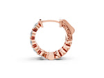 Rose gold Round Brilliant Diamond Inside-Out Hoop Earrings with Shared Prong Setting_1