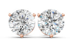 Rose gold Round Brilliant Diamond Martini Stud Earrings