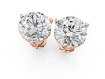 Rose gold Round Brilliant Diamond Martini Stud Earrings_1