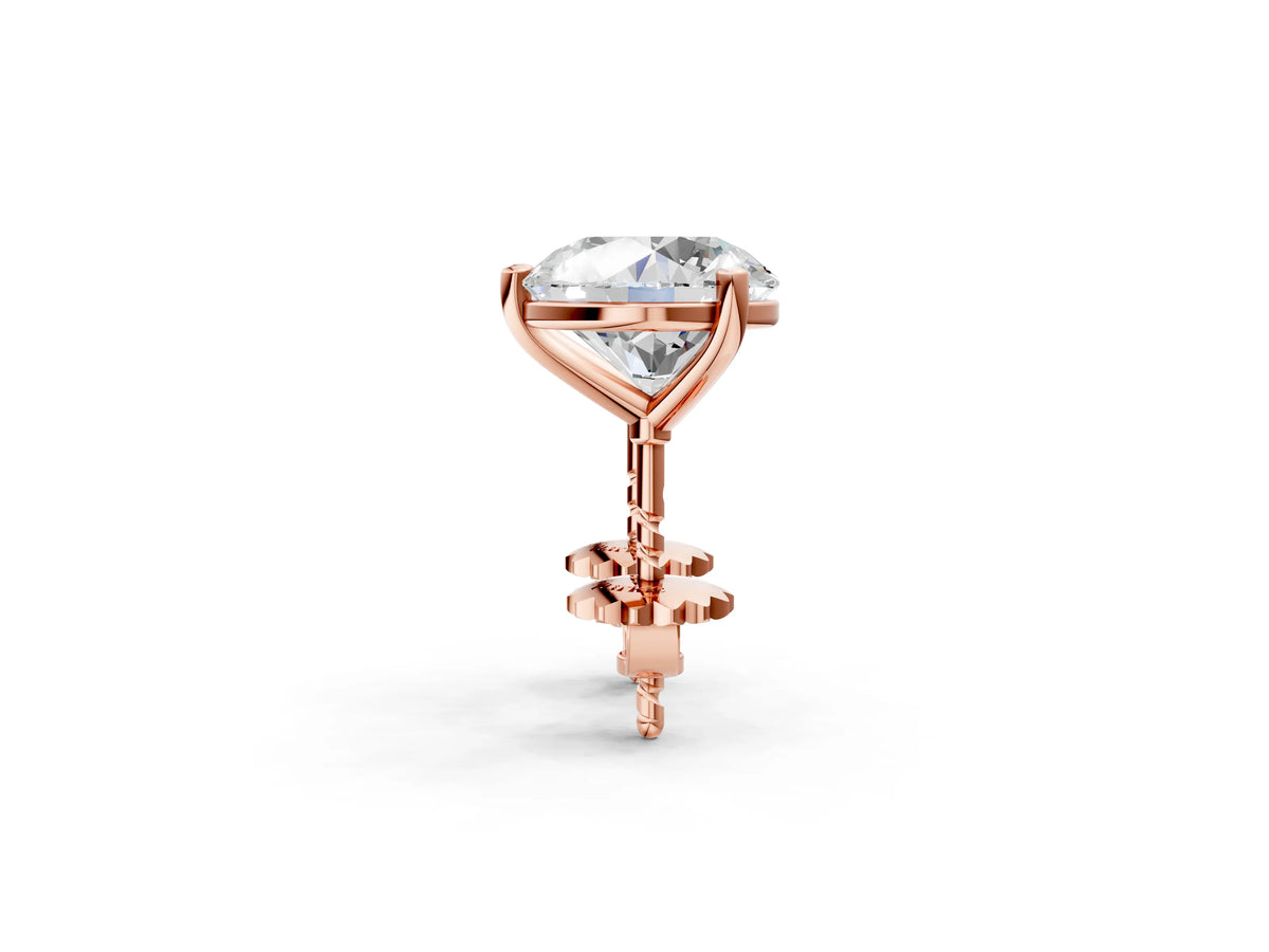 Rose gold Round Brilliant Diamond Martini Stud Earrings_2