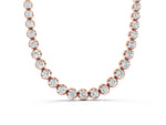 Rose gold Round Brilliant Diamond Tennis Necklace with Prong Setting
