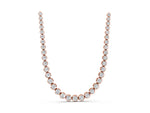 Rose gold Round Brilliant Diamond Tennis Necklace with Prong Setting_1