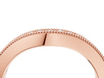 Rose gold Round Brilliant Milgrain Bezel Set Diamond Wave Band_4